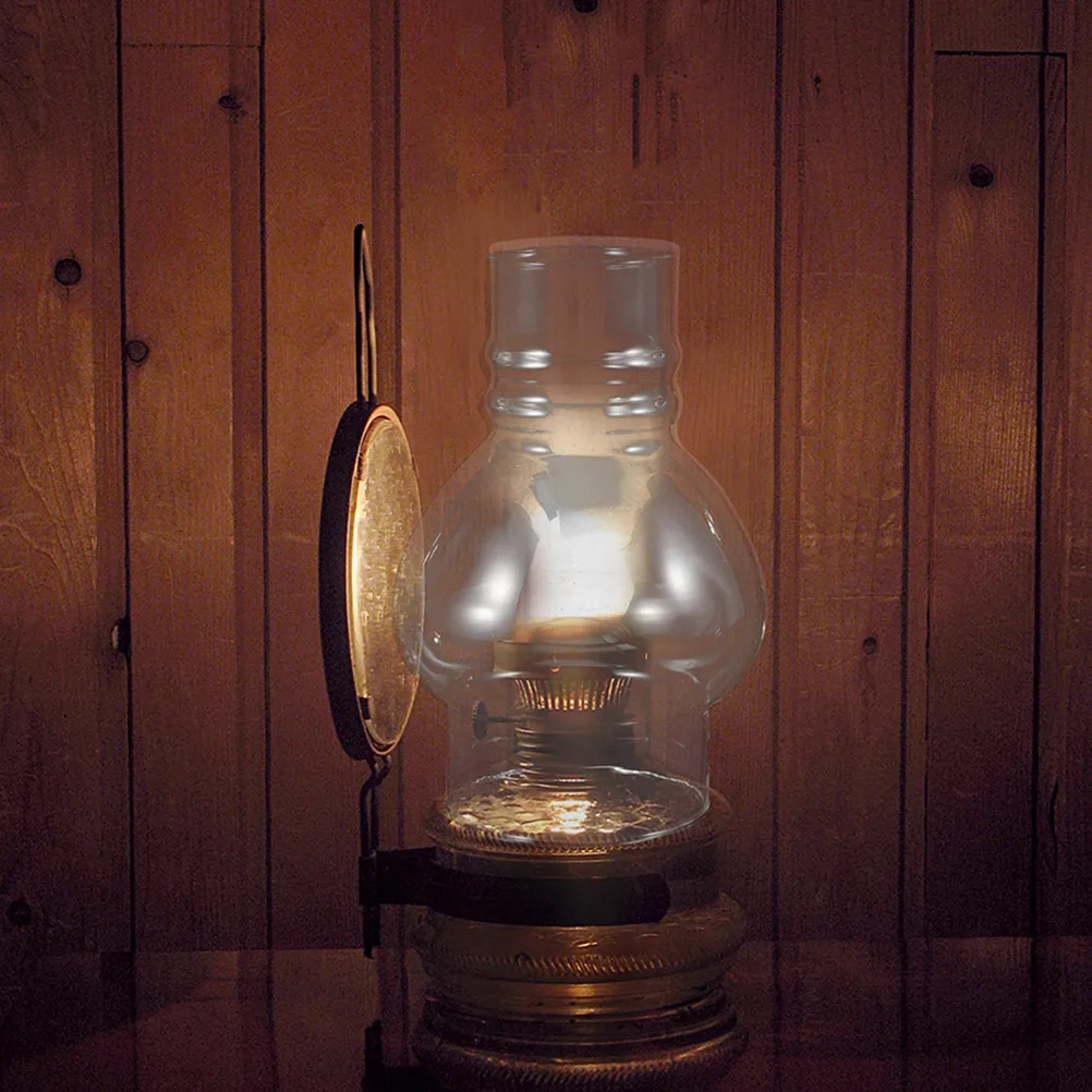 

2Pcs Round Glass Lamp Shades Replacement Parts for Oil Lamps Glass Chimneys Hurricane Lamp Shades Retro Style Oil Lampshade