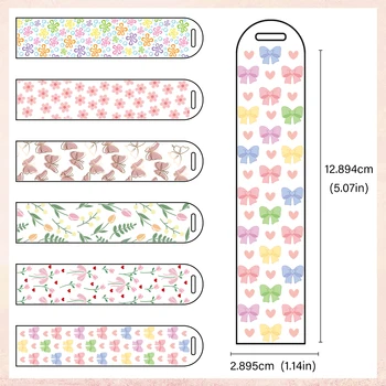 UV DTF 북마크 데칼 적용 준비 완료, 콜드 전사 용수철, 밝은 색상 인쇄 번들, DIY 스티커, 5 개