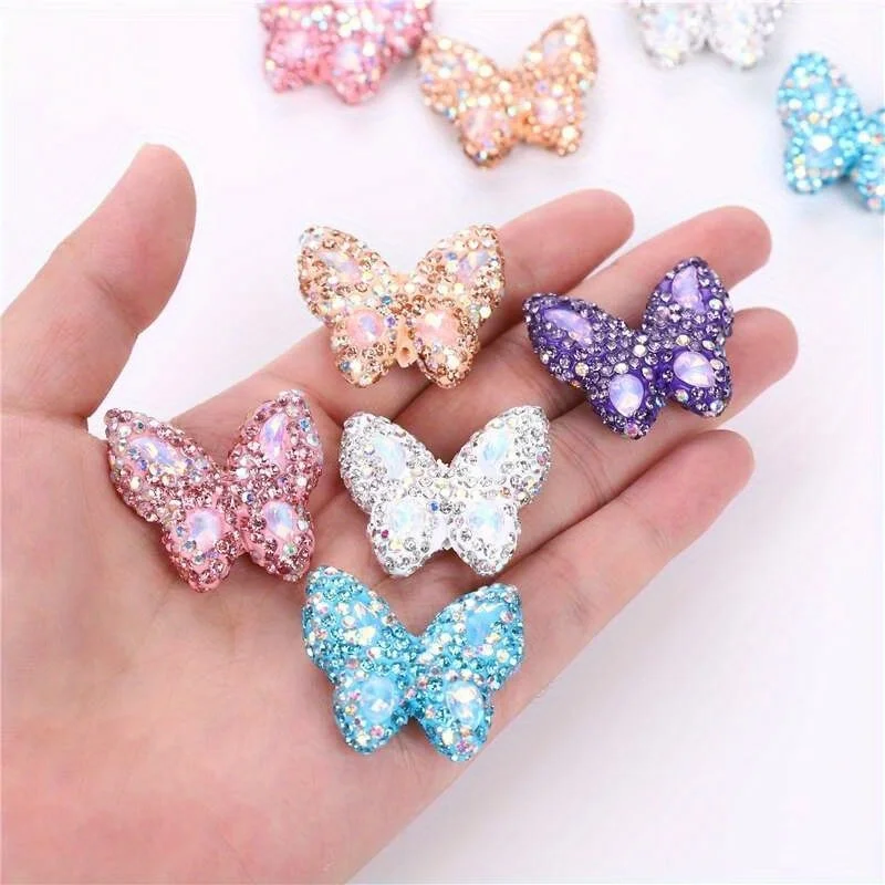 1pcs Butterfly Polymer Clay Beads Straight Hole Moon Glass Rhinestone For Pen Decorate DIY Jewelry Keychain Necklace Making