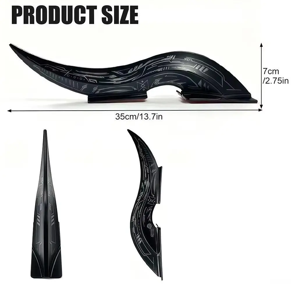 1Pair 32 LED Light Modes Dragon Horn Car Roof Fins Waterproof Touch Dimmable Car Arc Light Type-C Rechargeable Luminous