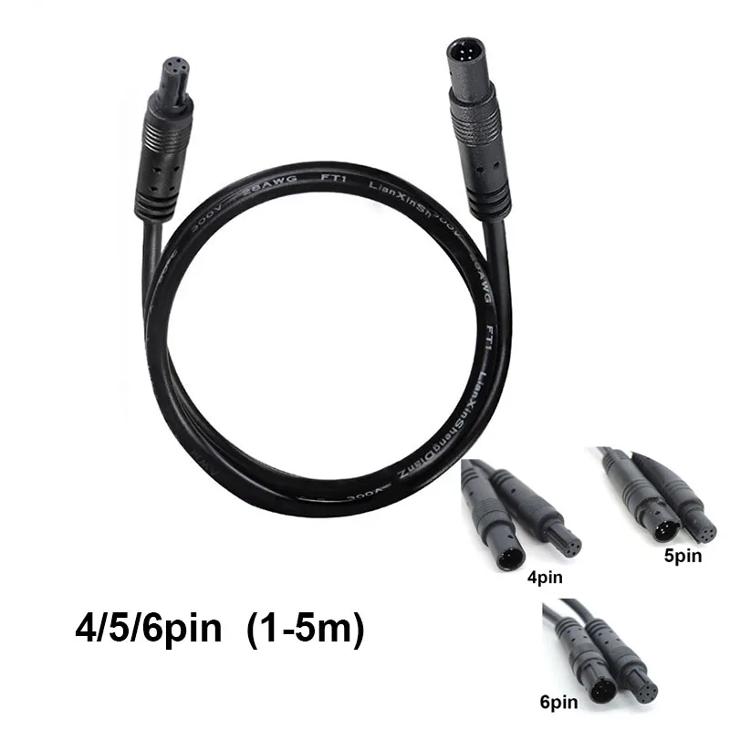 1-5M 4 5 6 pin core Male to Female Cord Car Rear View vehicle DVR Camera Extension connector Cable cord HD Monitor Camera Wire r