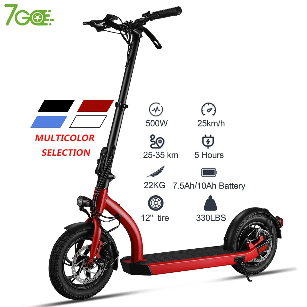 12 Inch Tire Foldable Electric Scooter  500W 48v Long Range Fast Speed Escooter with Patent