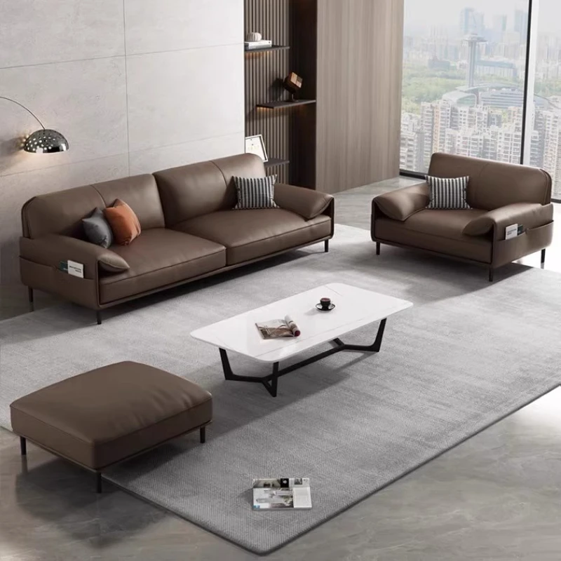 

Comfortable Adult Sofa Simple Modern Leather Italian Light Luxury Sofas Business Reception Designer Sillon Cama Home Furniture