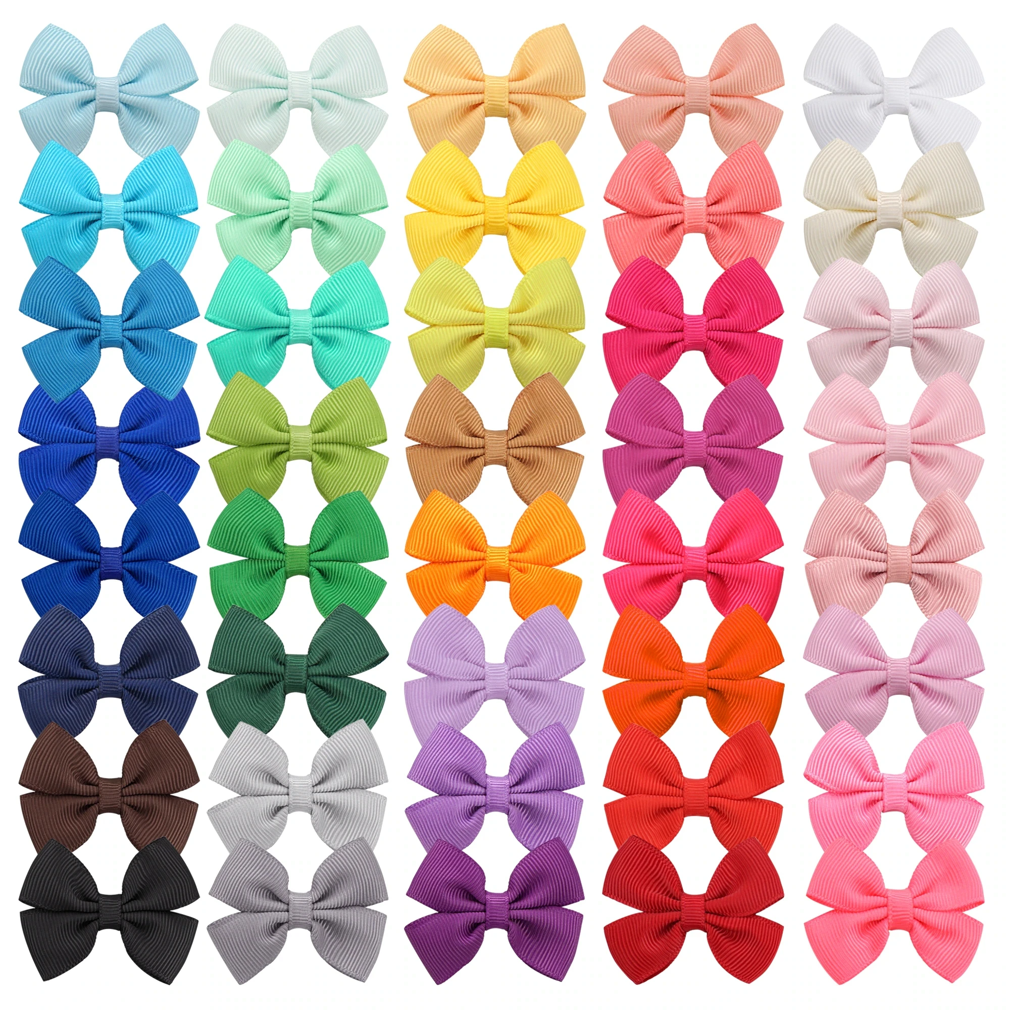 40pcs Solid Hair Bows Clips Baby Girls Kids Hair Clips Headwear Hair Accessories Gifts Wholesales