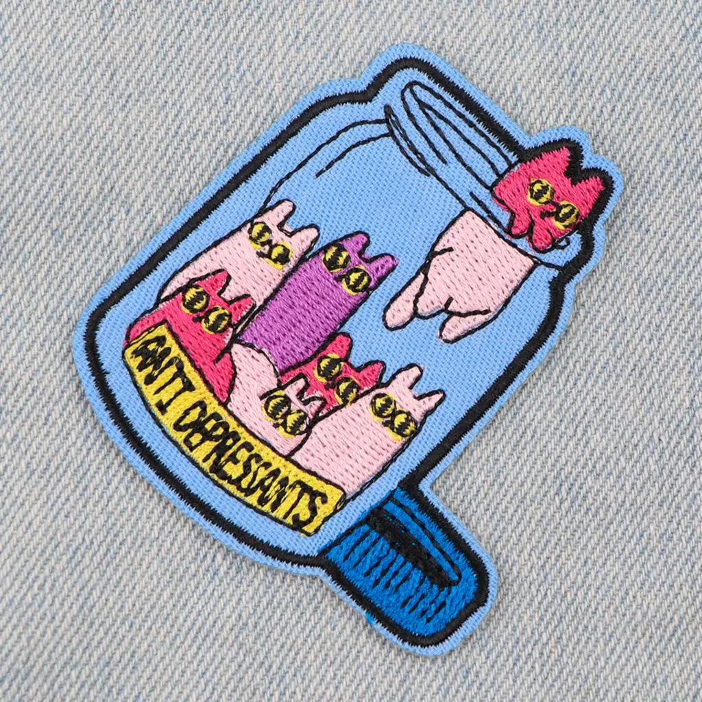 Cartoon Cat Embroidered Patches for Clothing Patches on Clothes Stickers Iron on Patches Stripes DIY Appliques