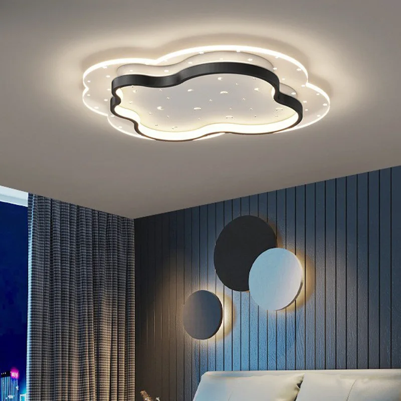 Modern Cloud Shape LED Ceiling Light Acrylic Lampshade Design Remote Dimming Living Room Decoration Bedroom Lighting Fixtures