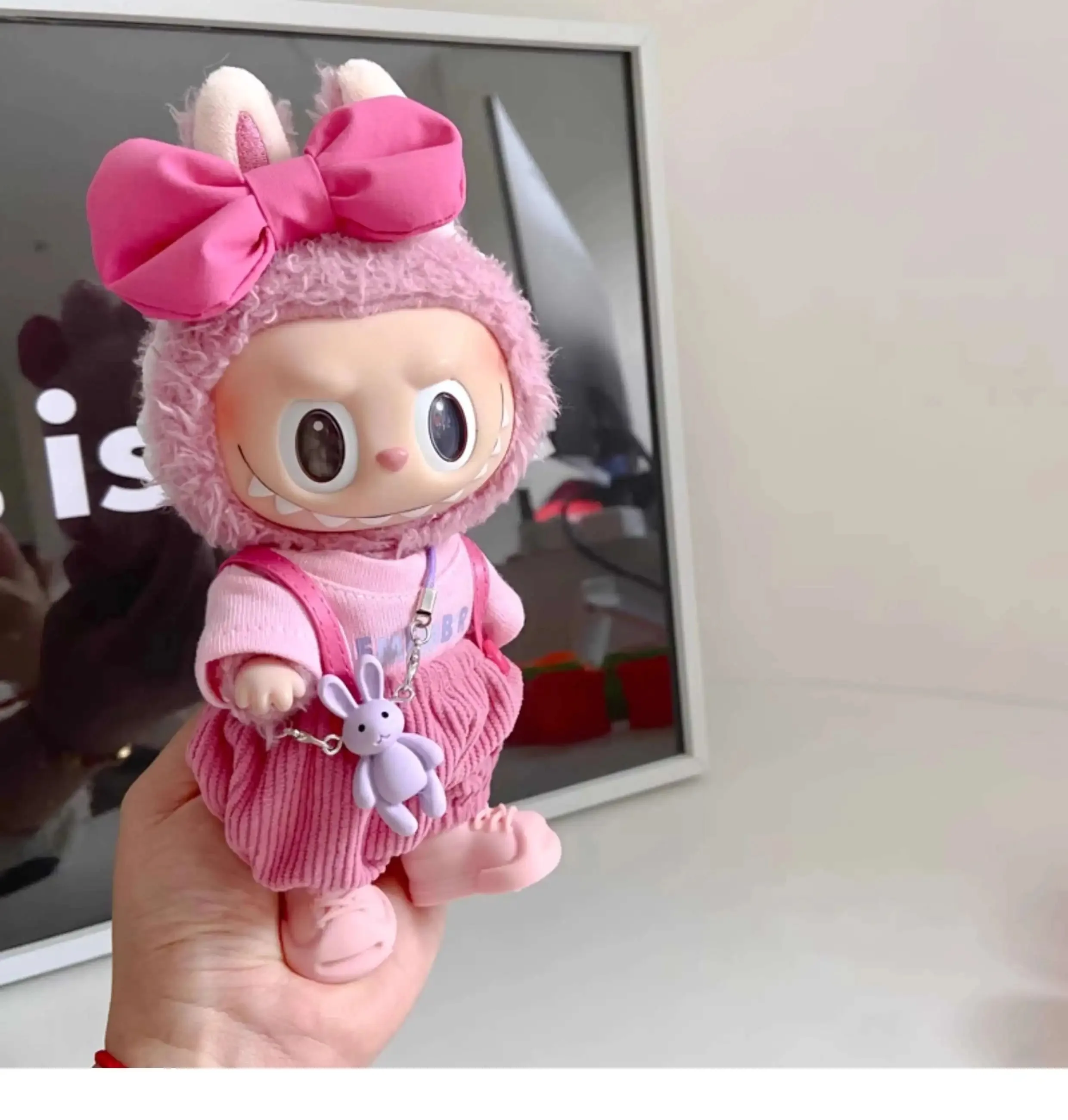 15-17CM pendentif première génération deuxième génération troisième génération vinyle poupée salopette bébé vêtements labubu poupée vêtements
