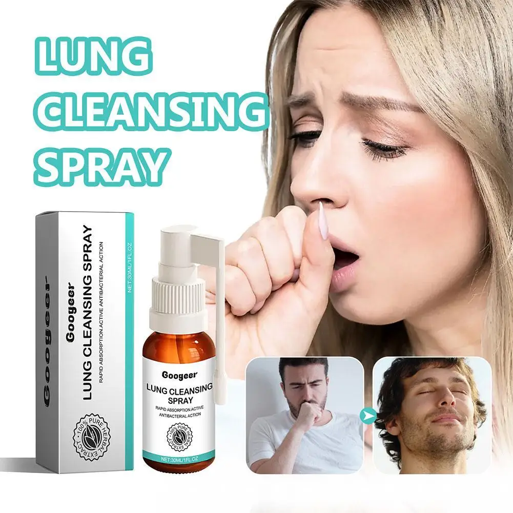 30ml Lung Herbal Cleanser Spray Smokers Clear Nasal Mist Anti Snoring Congestion Relieves Solution Clear Dry Throat Breath Spray