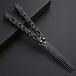 Portable Butterfly Training Knife Foldable Trainer Pocket Flail Knife Uncut Blade Butterfly Comb For Training Tool 