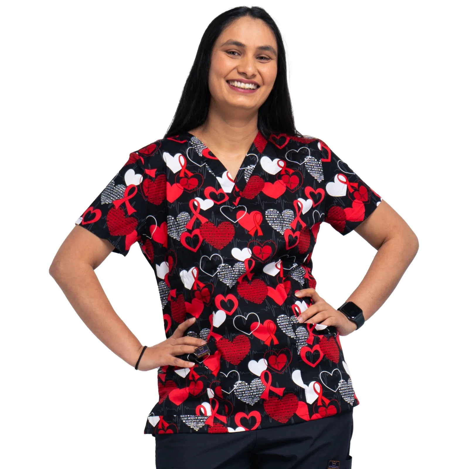 جديد Hennar المرأة فرك الأعلى مع الخامس الرقبة 100% القطن الطبية فرك القمم XXS إلى 5XL