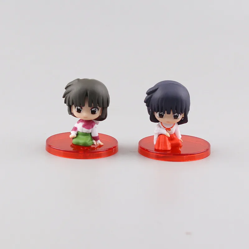 4Pcs/1Set Inuyasha Anime Figure Higurashi Kagome Miroku Sango Action Figure Q Version Toys Pvc Model Doll Gifts for Kids