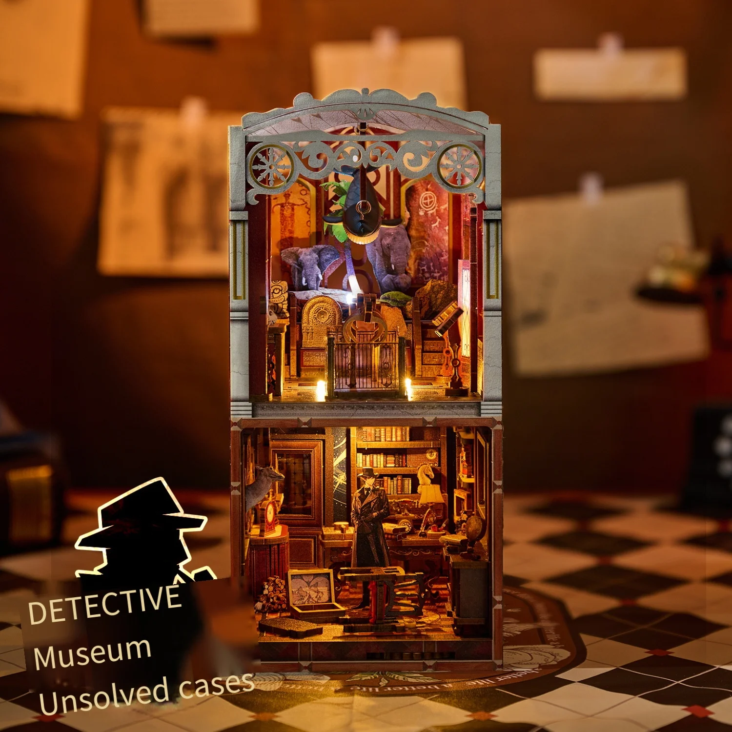Kit fermalibri fai-da-te Mystery Detective - Modello 3D con custodia per suspense del museo, artigianato cerebrato assemblato a mano e regalo di festa