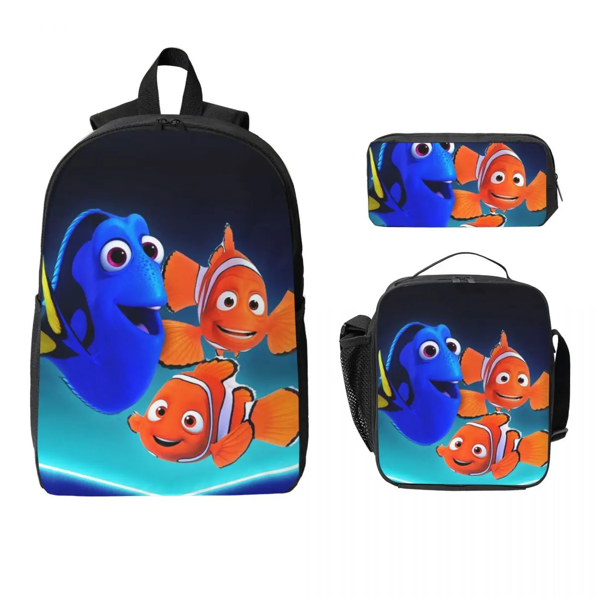 

Рюкзак Finding Dory, студенческая сумка для книг для мальчиков и девочек, школьная сумка, компьютерные сумки на плечо, 3 шт., изолированная сумка для обеда, пенал