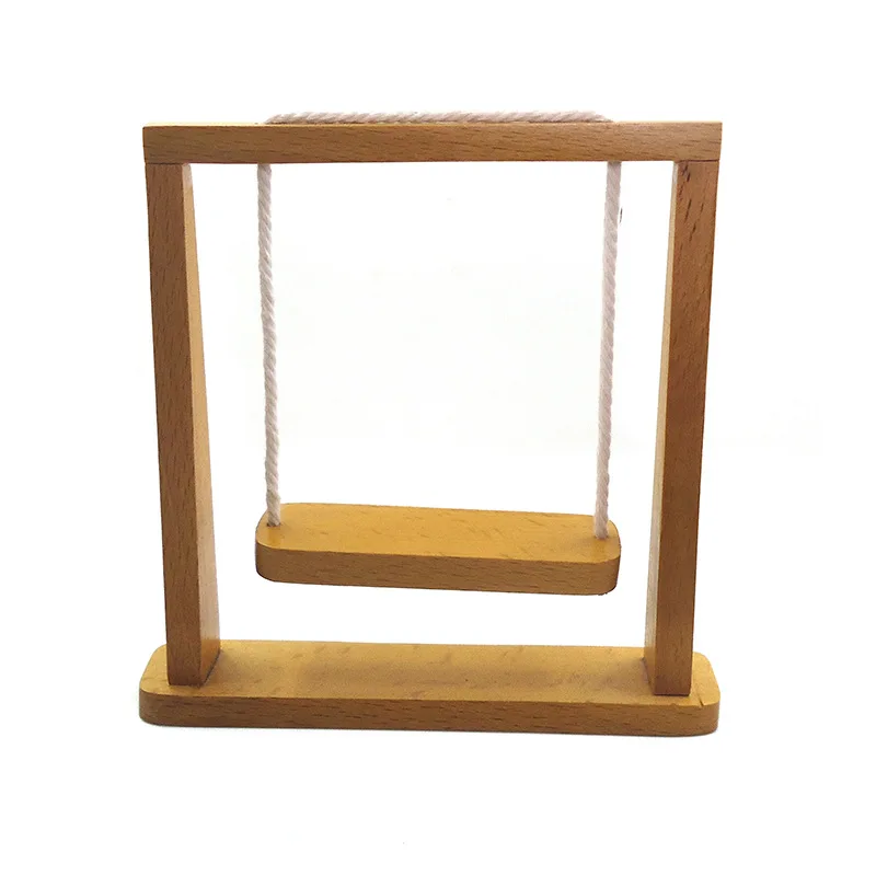 

1pc 1:12 Dollhouse Mini Wooden Swing Ornament Model Playhouse Outdoor Play Miniature Swing Accessories Decoration Ornament