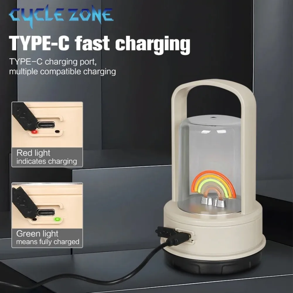 

Rechargeable Camping Lamp Lightweight Night Light Portable Hanging Tent Lamp 4 Modes Atmosphere Light Outdoor Fishing Lantern