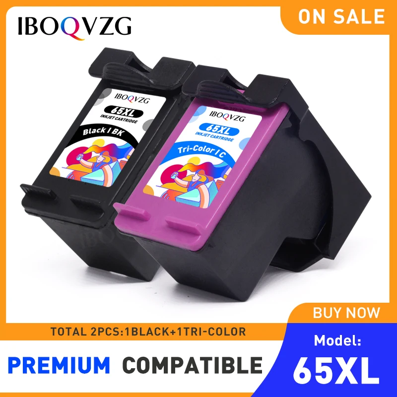 IBOQVZG 65 Refilled Ink Cartridge For HP 65 XL Cartridge For HP Deskjet 3700 3720 3721 3722 3723 3724 3730 3732 3733 3735 3752