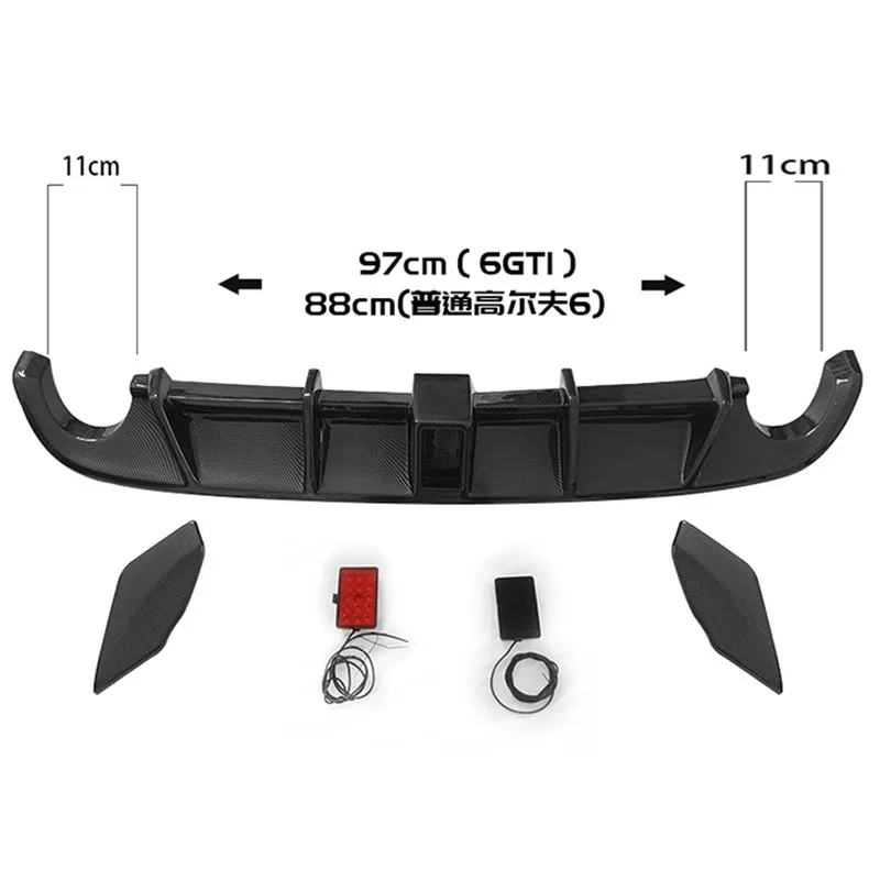 Kép 6: Hátsó Diffuzőr Spoiler számára Volkswagen Golf MK6 gty 2008-2013 Ágcsernyő Ajak Festékpárna Spoiler splitter automat Alapanyag kits autó accessor