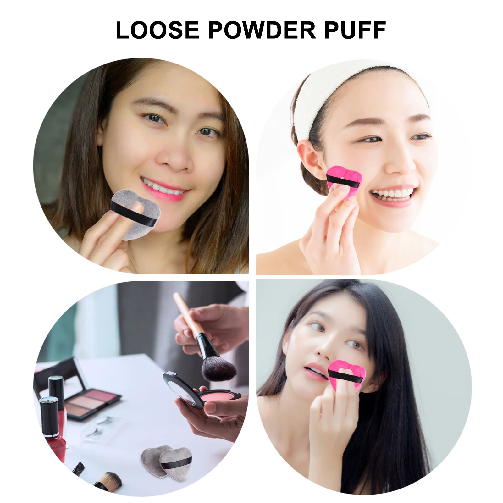 

8Pcs Heart Shaped Makeup Puff for Loose Powder Face Body Foundation Application Gentle on Skin Storage-Friendly Design