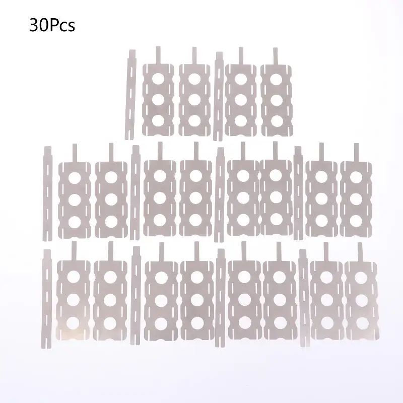 30pcs 18650 Lithium Battery Nickel Sheet 5Set Polygonal Battery Nickel Sheet For Spot Welding Machine Batteries Connection Sheet