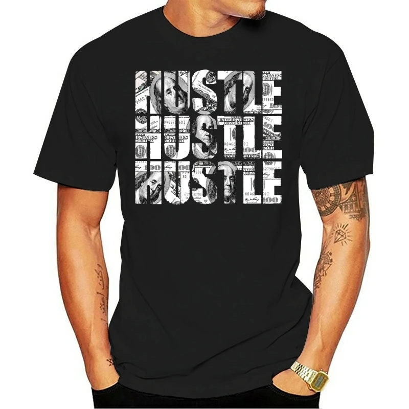 Stijl Vintage Tees Grappige Grote Kwaliteit Creatieve Ontwerp Triple de Hustle Grafische Koele Ontwerp Krijgen Geld CEO T-shirt