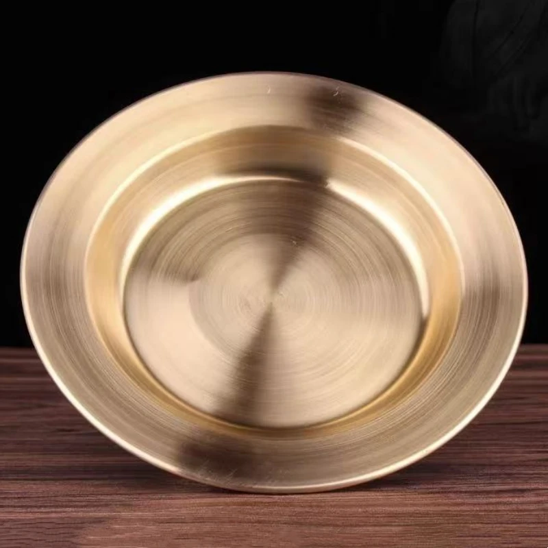 Buddhism Hall Altars Fruit Platter,Polishing Buddhism Luster Red Copper Tribute Tray,Desktop Decoration Holy Plate Buddhist Item