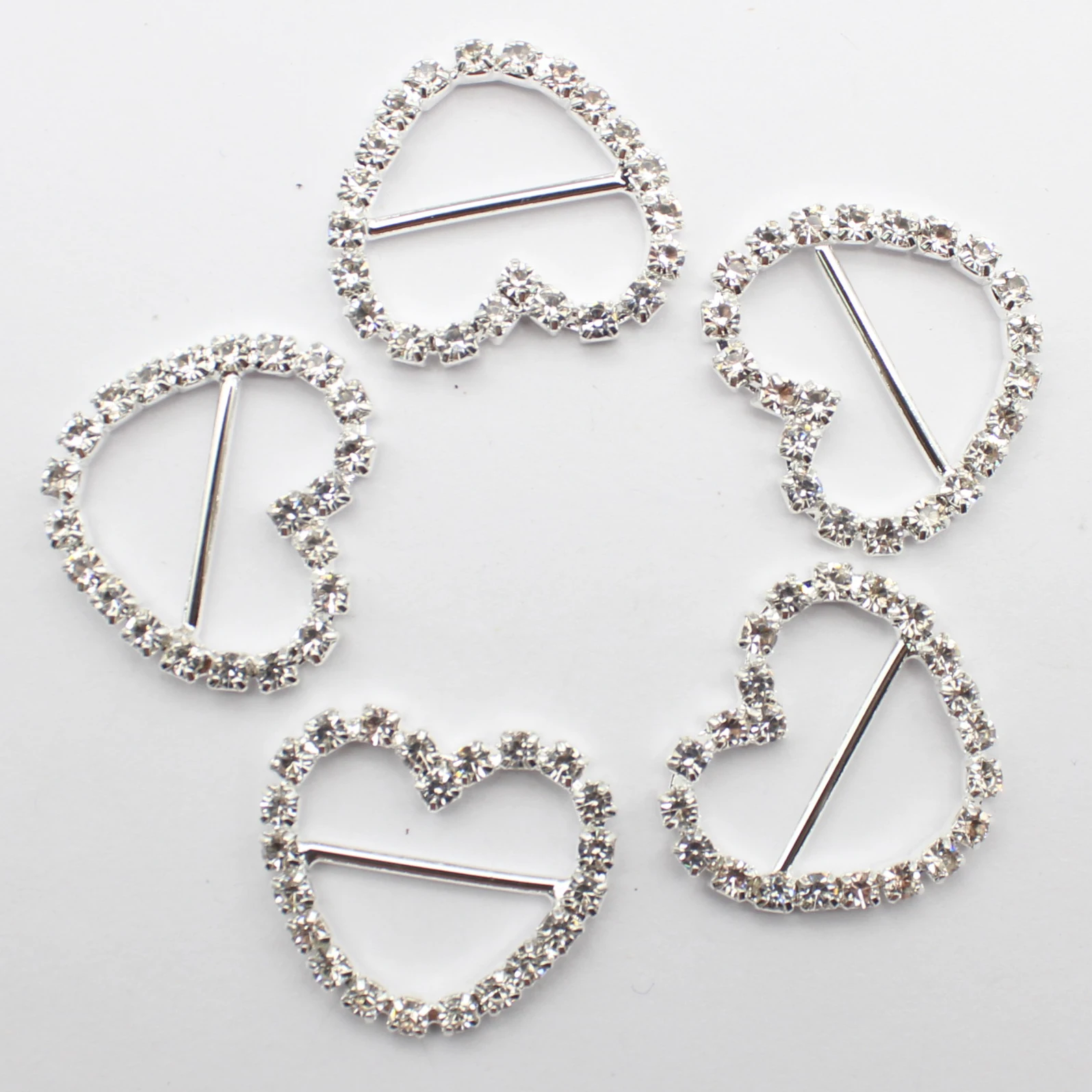 Hot selling 10 pieces/box 26mm silver diamond buckle T-shirt strap buckle DIY shoe buckle bikini belt multifunctional handmade