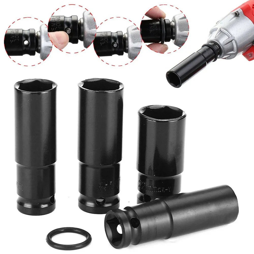 4Pcs 17-22mm Electric Wrench Hex Wrench  Socket 1/2 inch Quick-Release Drive Converter for Electric Drill Wrench Screwdrivers