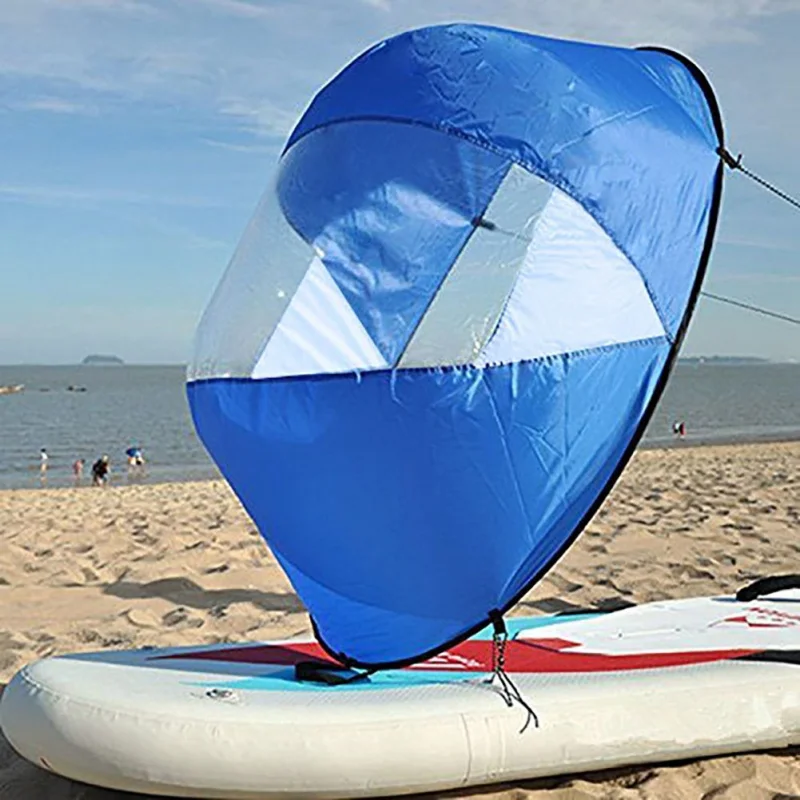 Kayak Downwind Wind Sail Paddle Inflatable Canoe Boats Drifting Wind Sail With Clear Window Boat Folding Thrusters Accessory