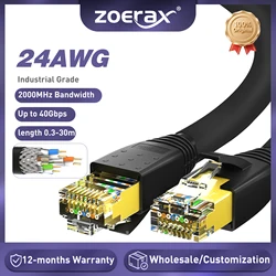 Cavo Ethernet ZoeRax CAT8 24AWG 40Gbps 2000Mhz cavi Internet di rete Lan Gigabit SFTP ad alta velocità per servizio pesante, esterni e interni