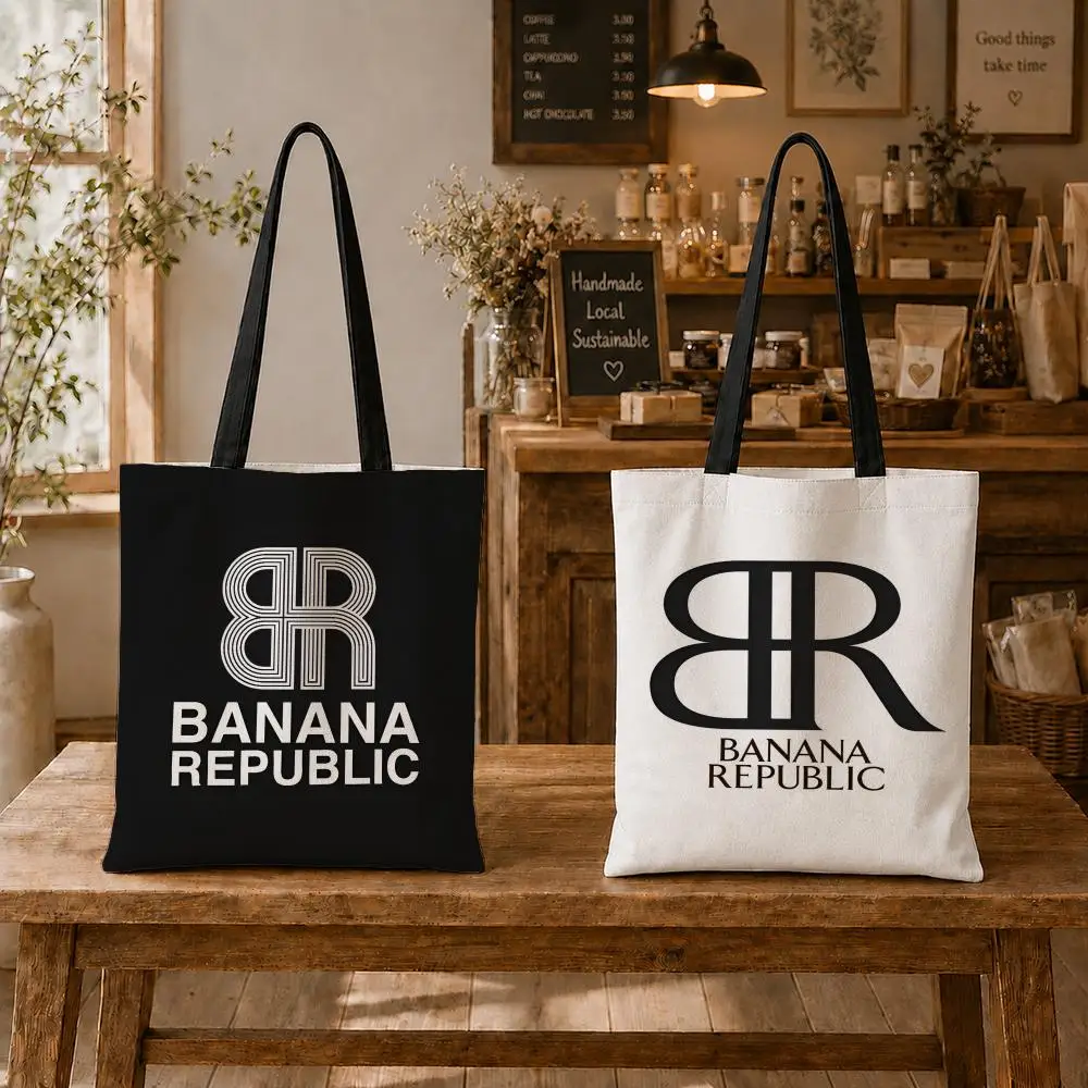 Bolsas de Almacenamiento Marca B-Banana R-Republic, Bolsa de Lona de Gran Capacidad, Bolsa de Compras Plegable Ecológica