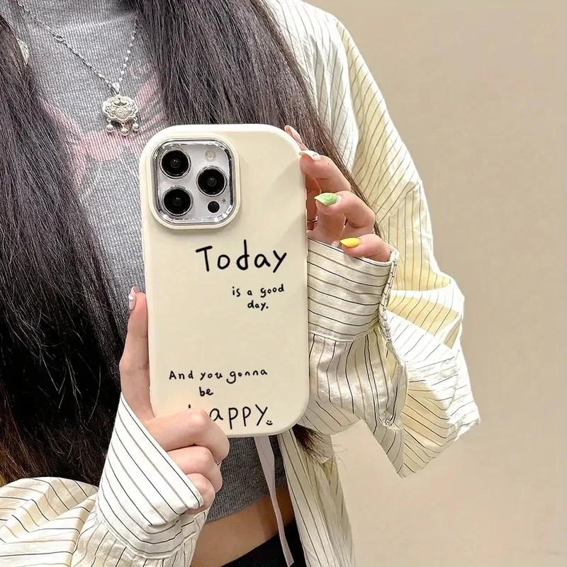 Чехол для телефона Happy Day Slogan для iPhone 17 Pro Max, чехлы для iPhone 16 15 14 13 12 11 XS X XR 7 8 Plus 16E 17 Air, мягкий силиконовый чехол
