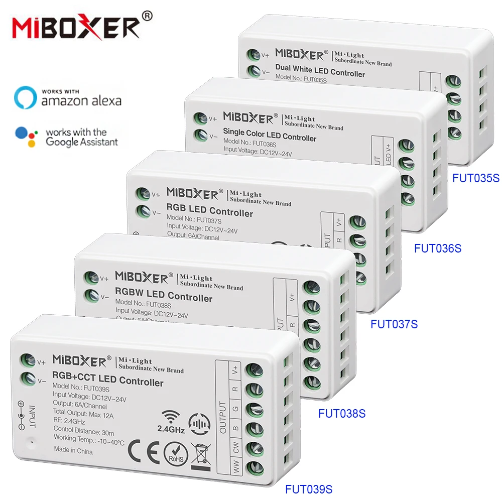 Imagem -02 - Controlador de Faixa de Temperatura Miboxer Cor Única Cor Cct Dc1224v 2.4ghz Fut035s Fut036s Rgb Fut037s Rgb Fut038s Rgbw Fut039s