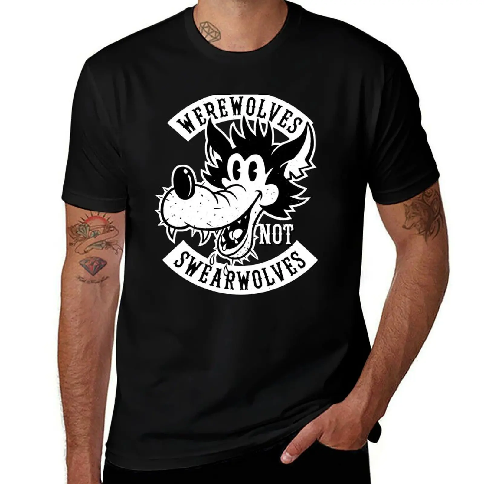 

Werewolves NOT Swearwolves! T-Shirt t shirts for man cotton funny men t shirt cotton 100% T-Shirt