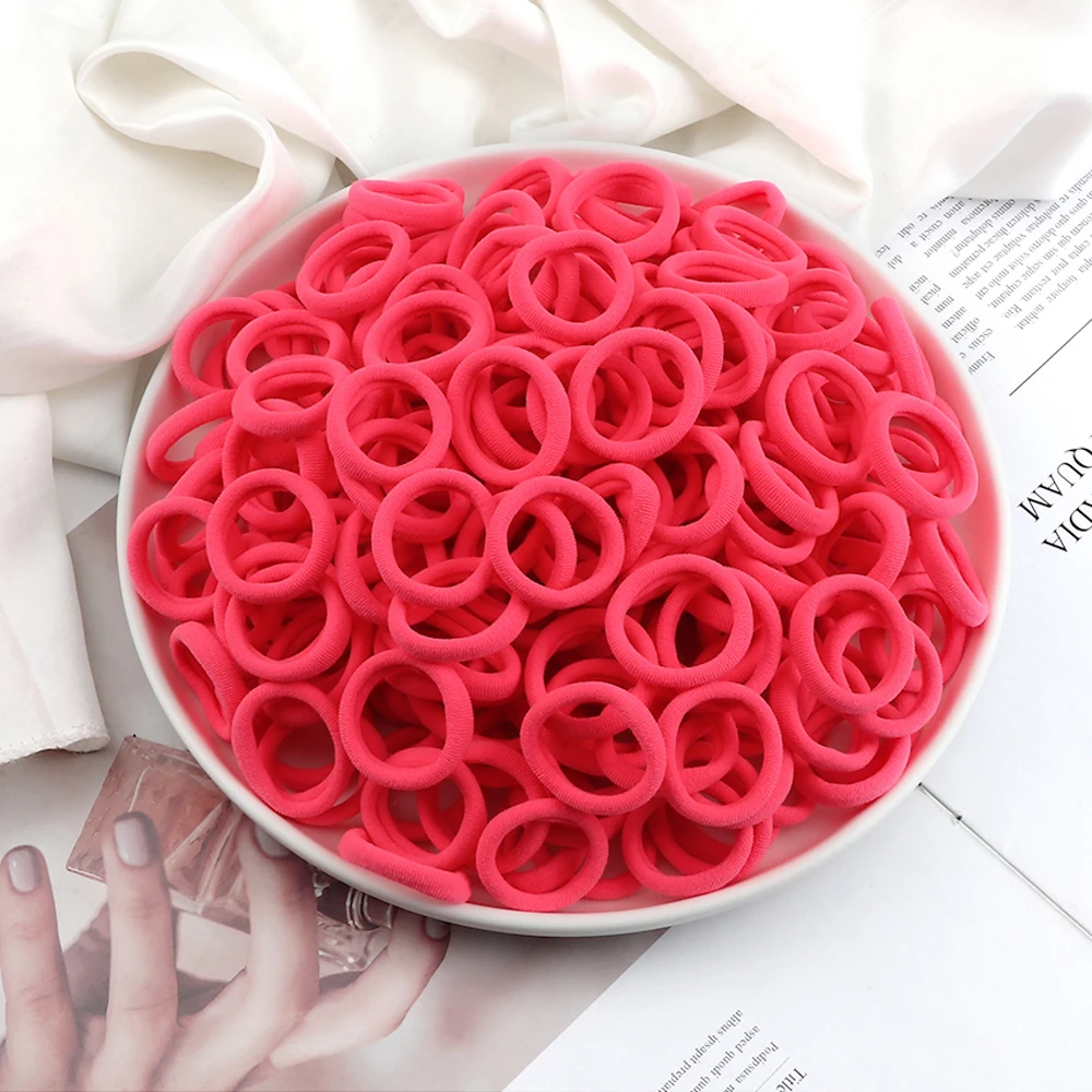 50-200 Stücke Kinder Candy Farbe Haarband Mädchen 3 CM Grundlegende Bunte Haargummi Pferdeschwanz Halten Elastische Haargummis Haarschmuck – Detail 21