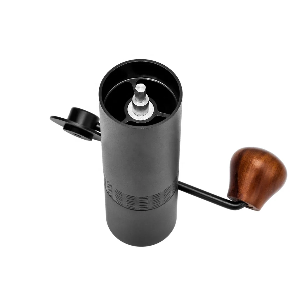 مطحنة حبوب القهوة المعدنية اليدوية من المصنع، مطحنة القهوة المصنوعة من سبائك الألومنيوم مع إعداد قابل للتعديل