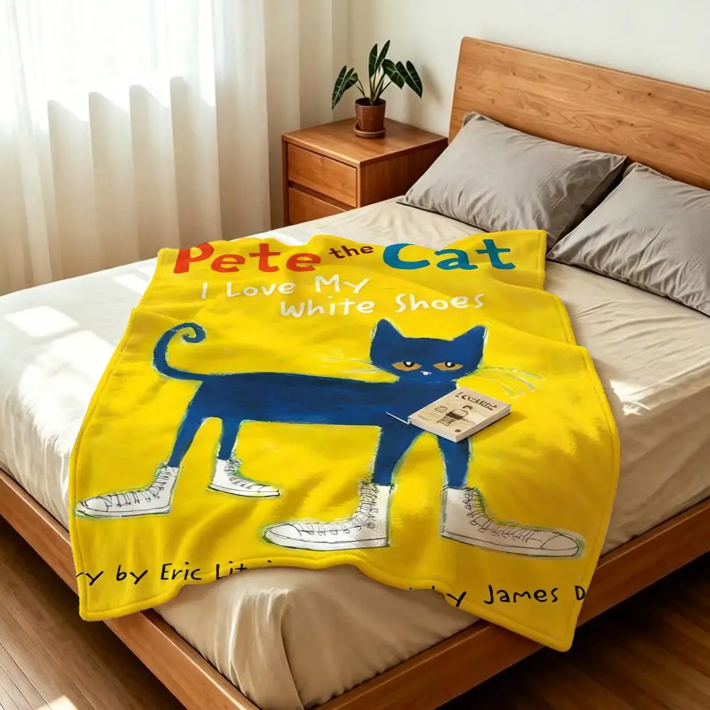 Cartoon P-Pete t-the C-Cat Überwurfdecke aus weichem, warmem Flanell-Fleece für Sofa, Bett, Reisen, Zuhause