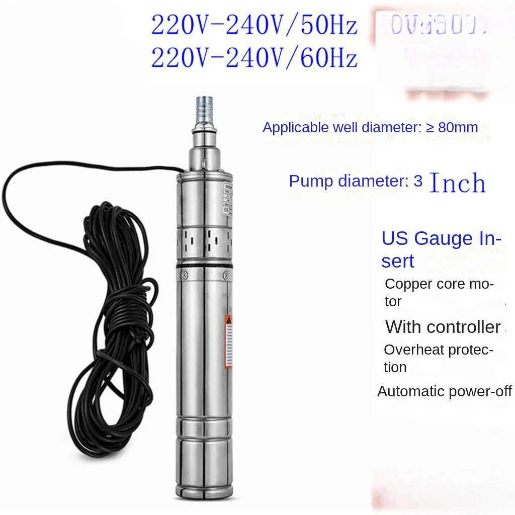

3-Inch Stainless Steel Household Clean Water Deep Well Pump 220v60hz American Standard 1HP
