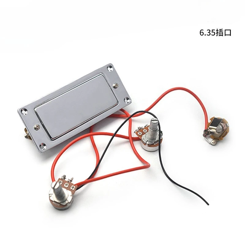 

Metal Covered Dual Coil Humbucker Electric Guitar Pickup with 1V1T Control Pots Output Jack, Chrome Finished Pickups Set