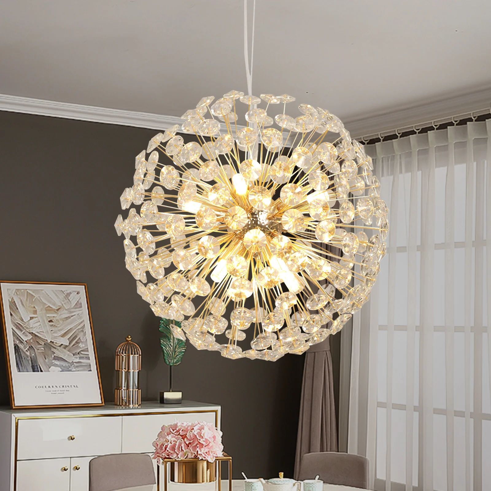 Gold Ceiling Light Luxury Modern Chandelier Living Room Bedroom Kitchen Light Led Lighting Home Decoration Fixture Lamp Sphere