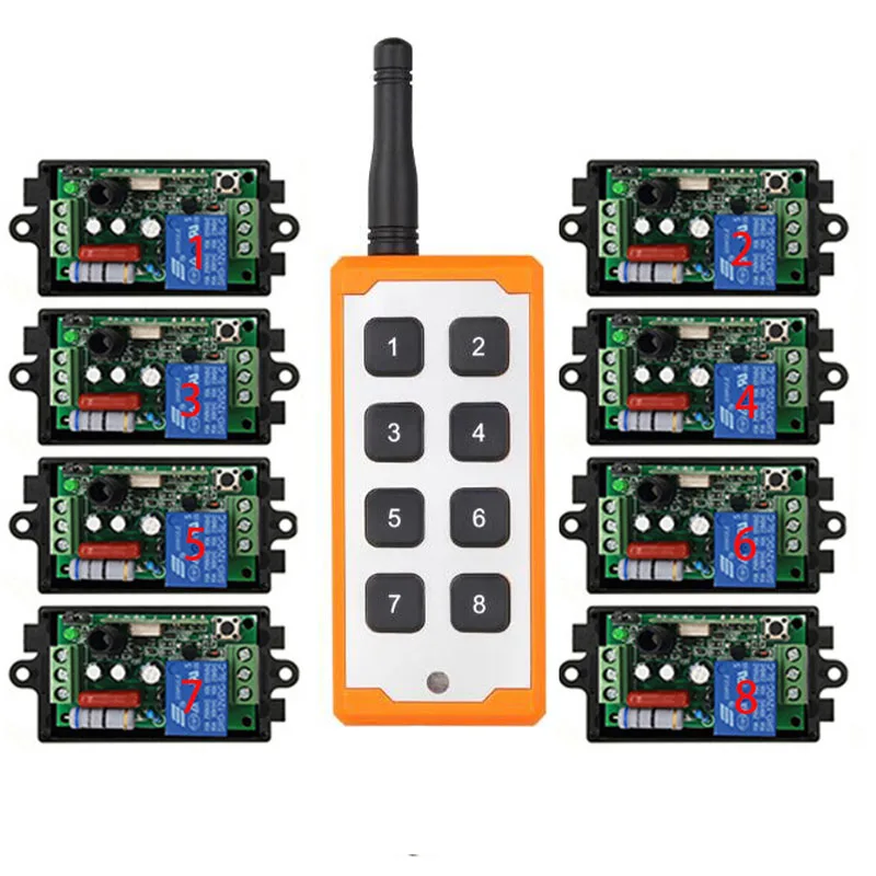 

433 MHz 1000M Long Range AC 220V 1CH RF Industrial Wireless Remote Control Relay Switch Light /Lamp/Window/Garage Doors Shutters
