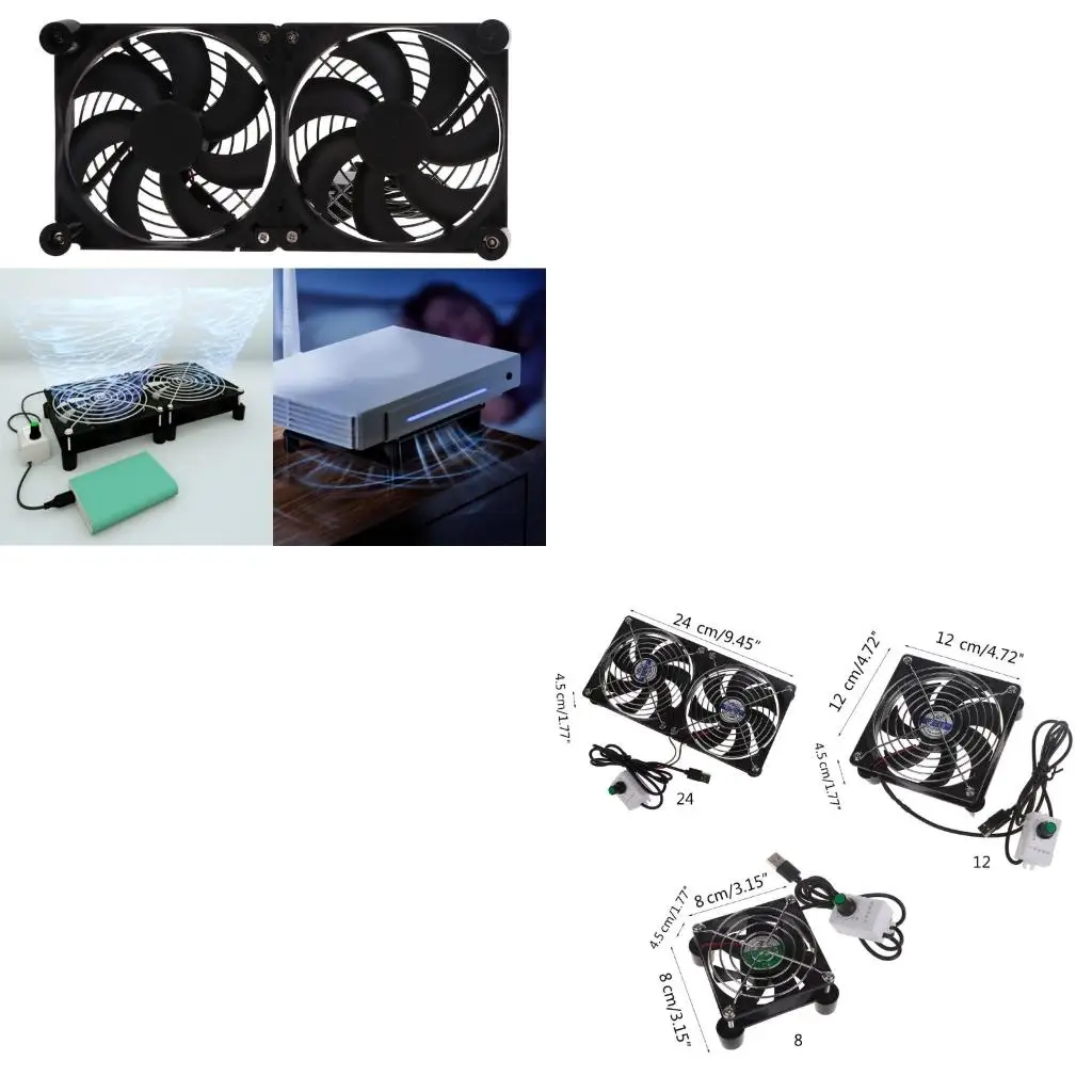 

Высокопроизводительный USB-вентилятор со сменной сетчатой крышкой — 8 см, 12 см, 24 см, бесконечная регулировка скорости, 3000 об/мин