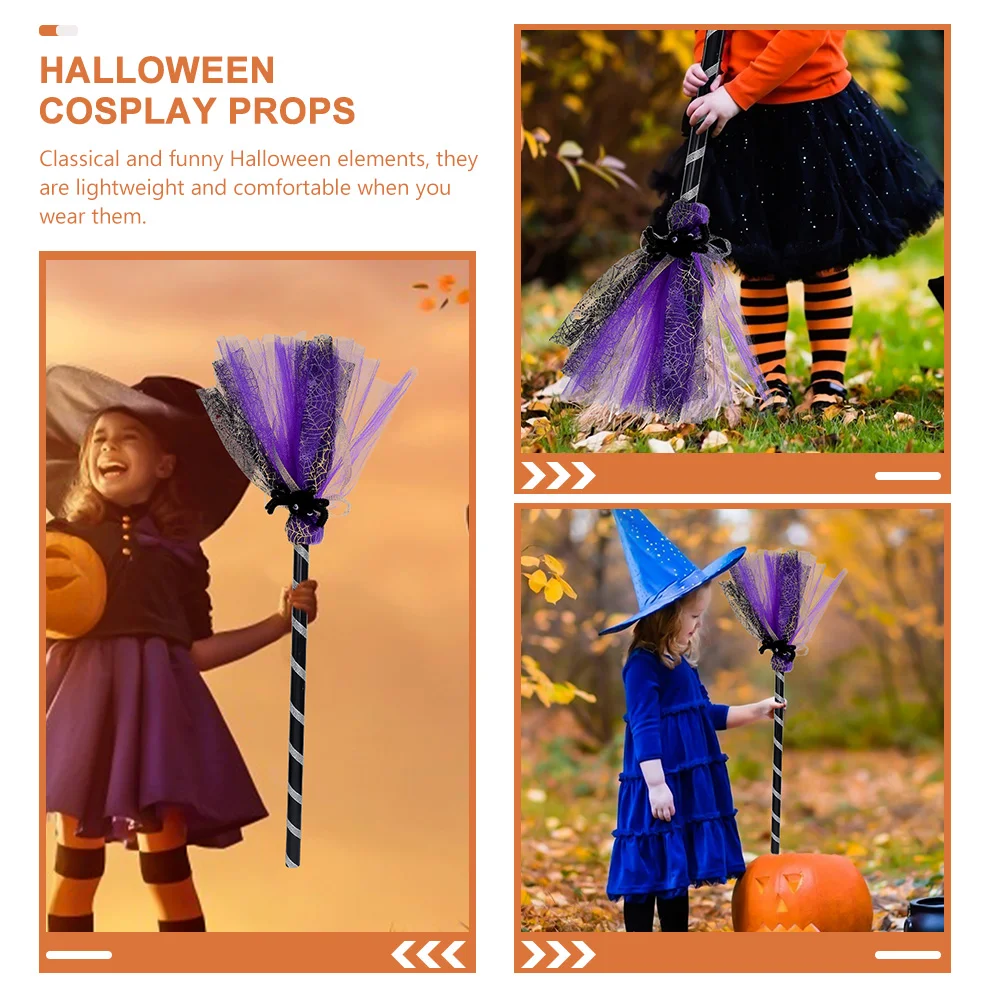 Hat Broom Halloween Decoration Witch Clothing Kids Costumes Stage Performance Hats Cosplay Props Home