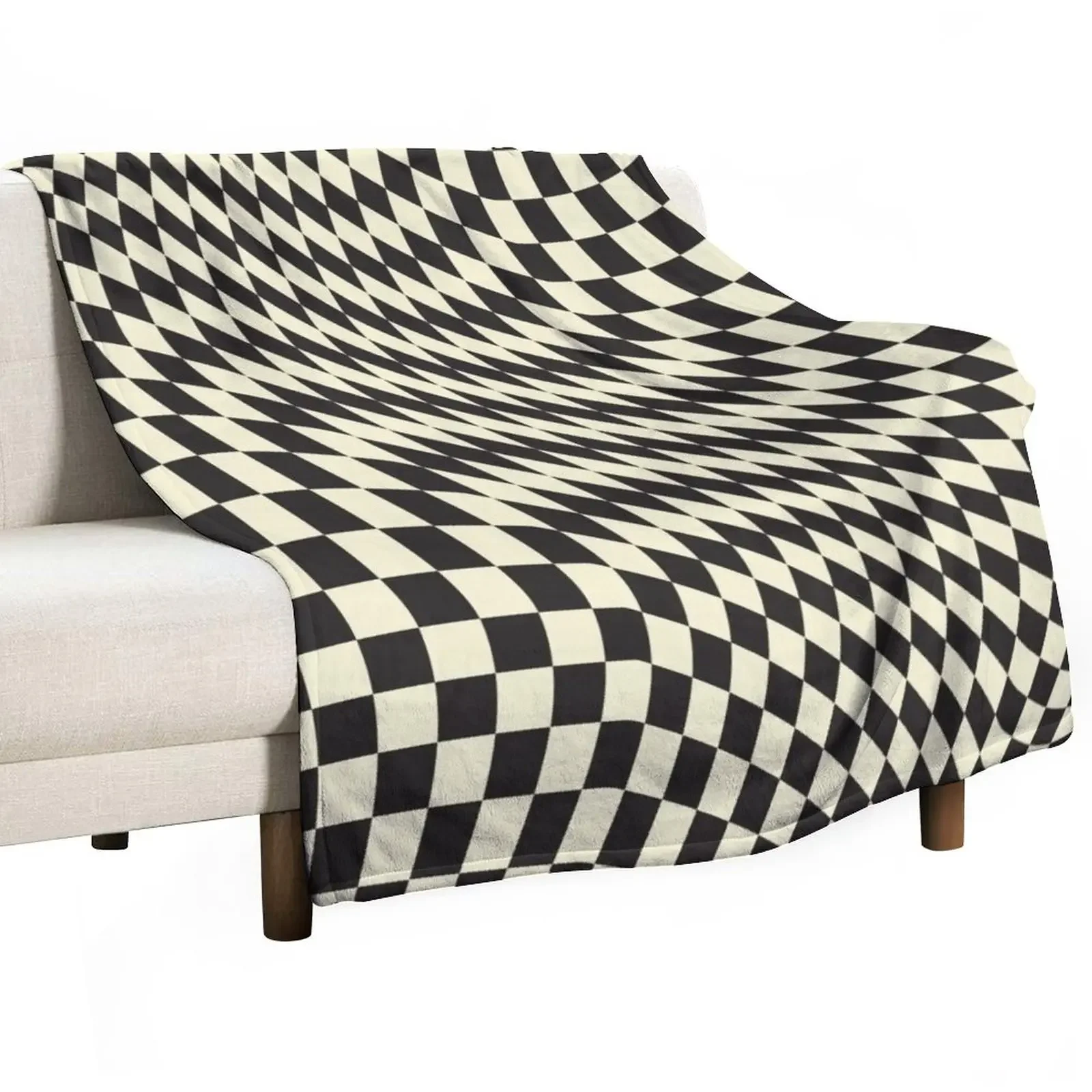 

LSG Distorted Checkered Throw Blanket bed plaid christmas gifts Blankets