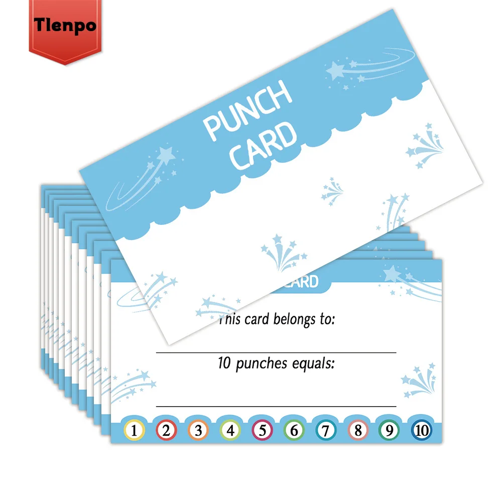 50 Cute Punch Cards ‘Loyalty Reward Cards’, 3.6X2 inch Teacher, Behaviour Reward Cards, Small Cards, Incentive Punch Cards