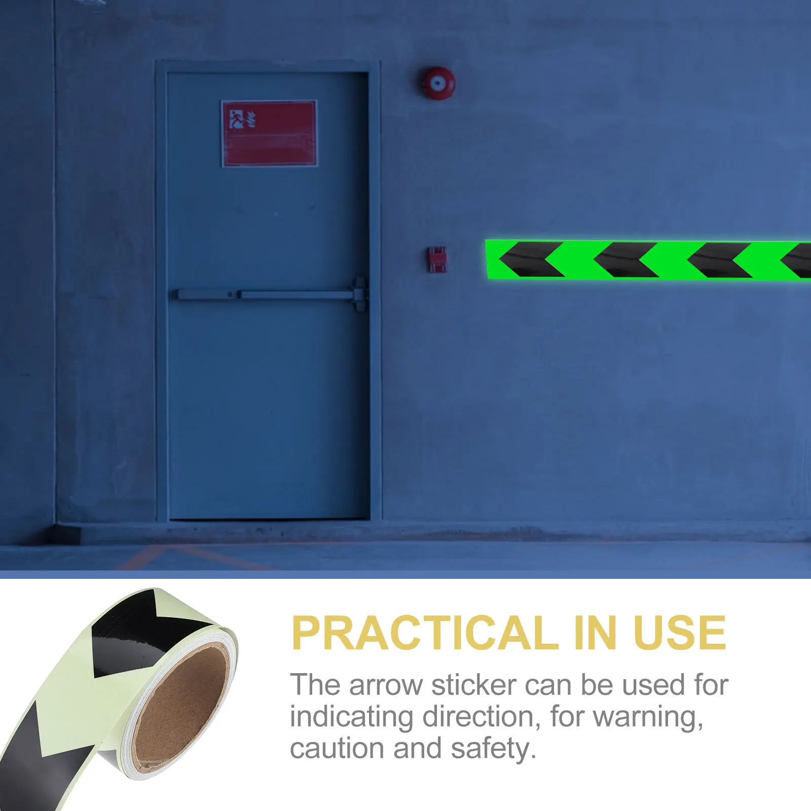 

Glow in The Dark Tape Luminous PVC Material High Visibility Green Black Stairs Passages Navigation 120cm Orange Caution Tape