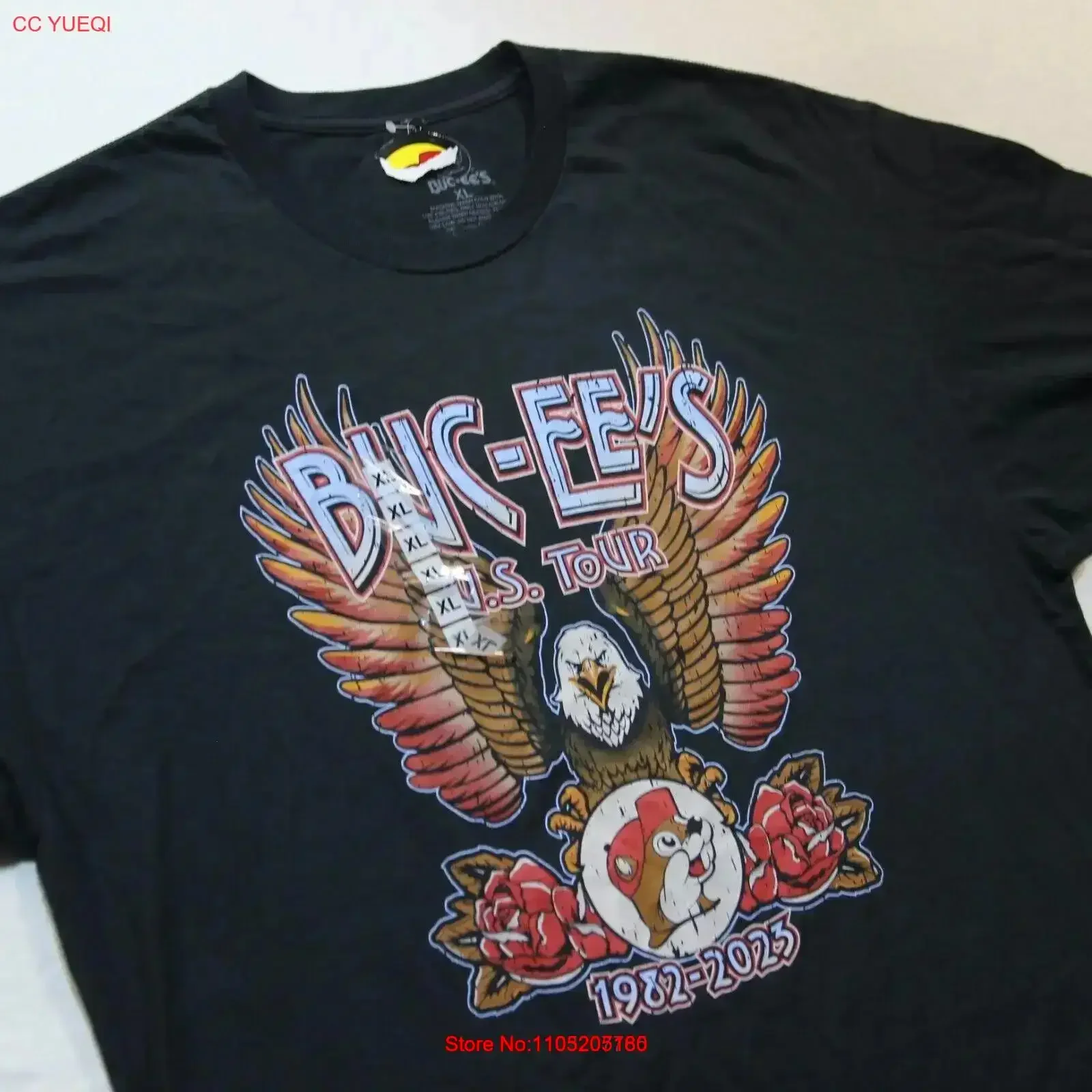 Buc ee's Tour 2 Sided T Shirt XL 1982 2023 Rose Eagle Wings Bucees Bucee's vintage Washed Casual graphic Comfortable Stylish