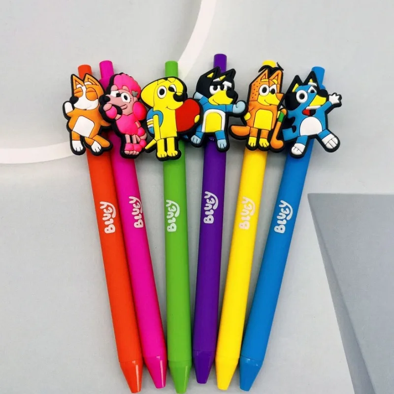

6 шт., аниме, креативная мультяшная милая нейтральная ручка Blue Pres, шариковая ручка, креативная нейтральная ручка «Доктор», мягкая кукла из ПВХ, черные водяные ручки