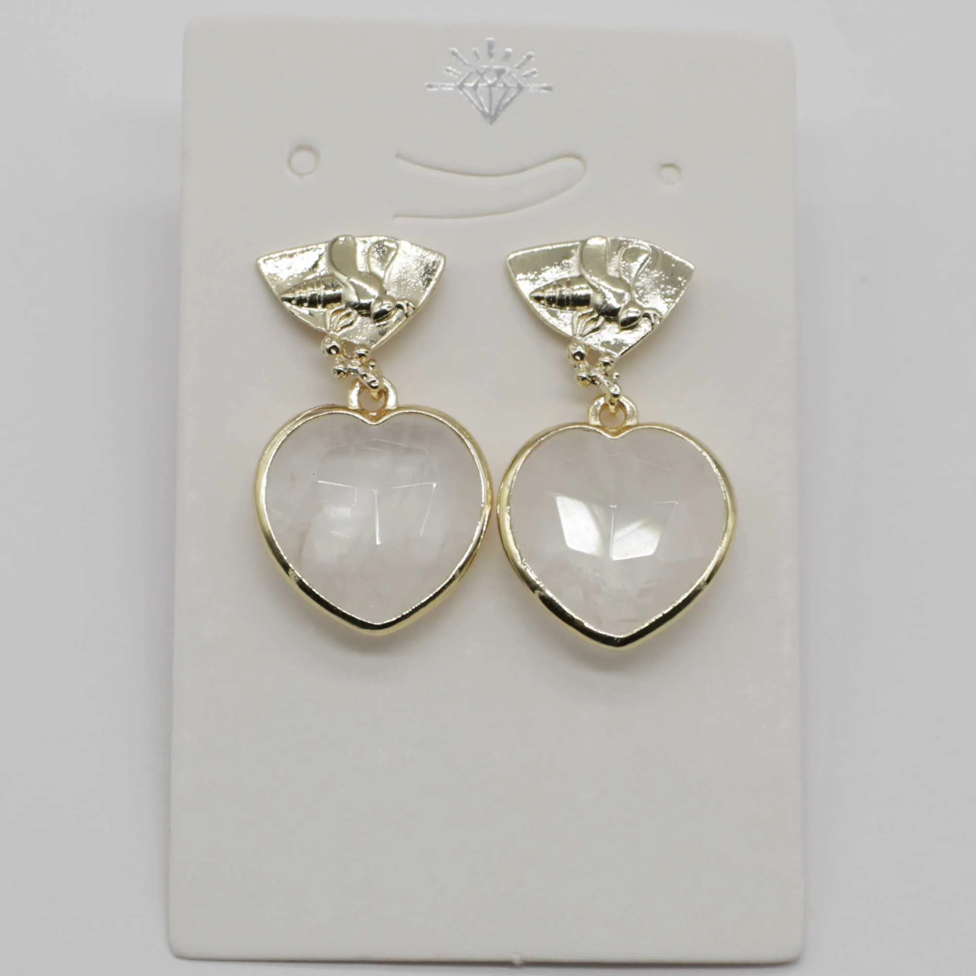 Gains Fashion Gemstone Sweet Heart Shape Earring Jewelry Gift Free Shipping