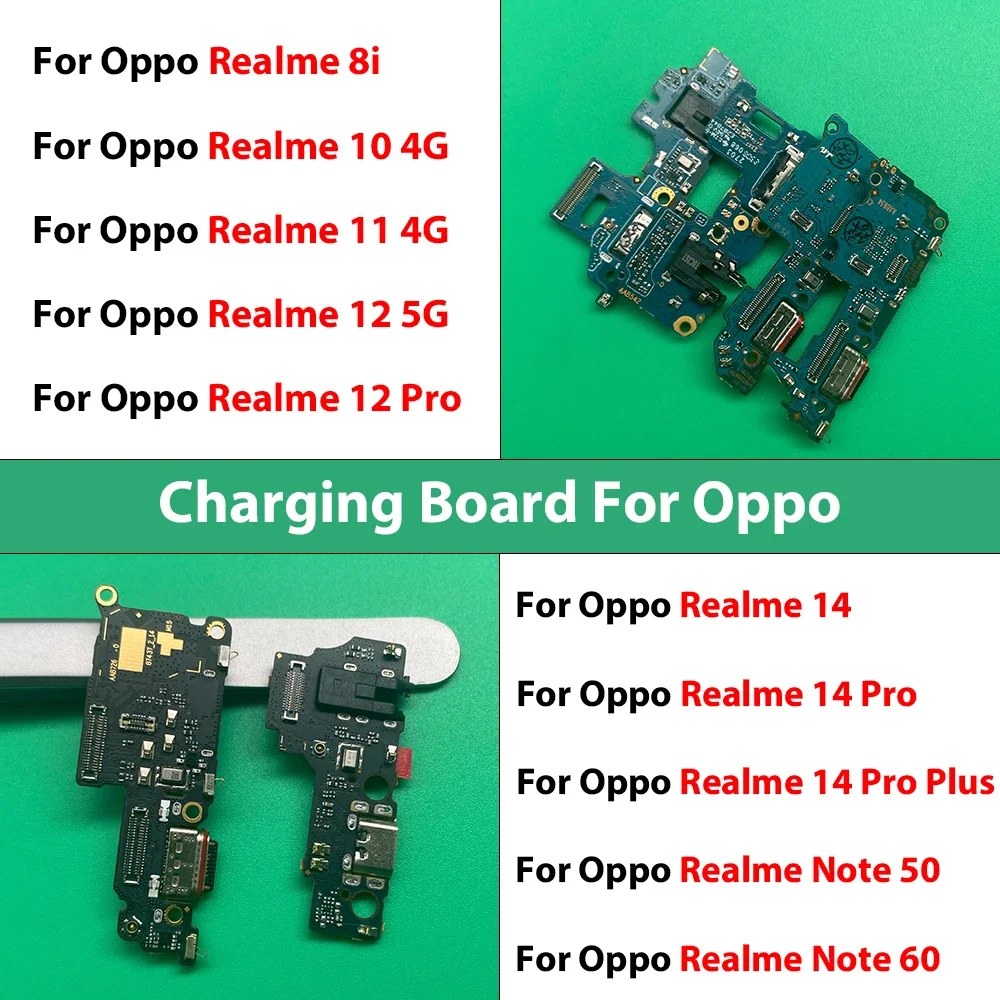USB Port Dock Plug Connector Charging Board Flex For OPPO Realme 8i 1011 12 4G 5G 14 Pro Plus Note 50 60 Narzo 50A 50i Prime