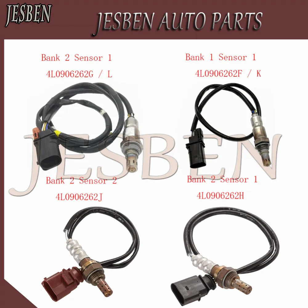 4PCS 4L0906262G 4L0906262F 4L0906262J 4L0906262H Front Rear Lambda Probe O2 Oxygen Sensor For AUDI Q7 3.0 TFSI quattro 2010-2015